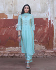 Zaynab Powder Blue pintex Kurta