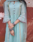 Zaynab Powder Blue pintex Kurta