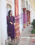 Zaynab Purple Bel Patti Palazzo