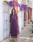 Zaynab Purple pintex Kurta