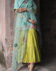 Nazneen Green Tissue Chanderi Gharara