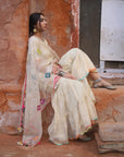 Nazneen Ivory Golden Paisley Gharara Set