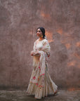 Nazneen Ivory Golden Tissue Chanderi Gharara