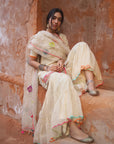 Nazneen Ivory Golden Paisley Gharara Set