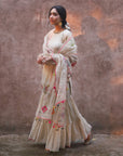 Nazneen Ivory Golden Paisley Gharara Set