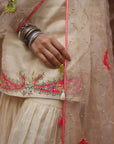 Nazneen Ivory Golden Paisley Gharara Set
