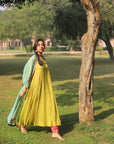 Nazneen Green Side Kali Kurta
