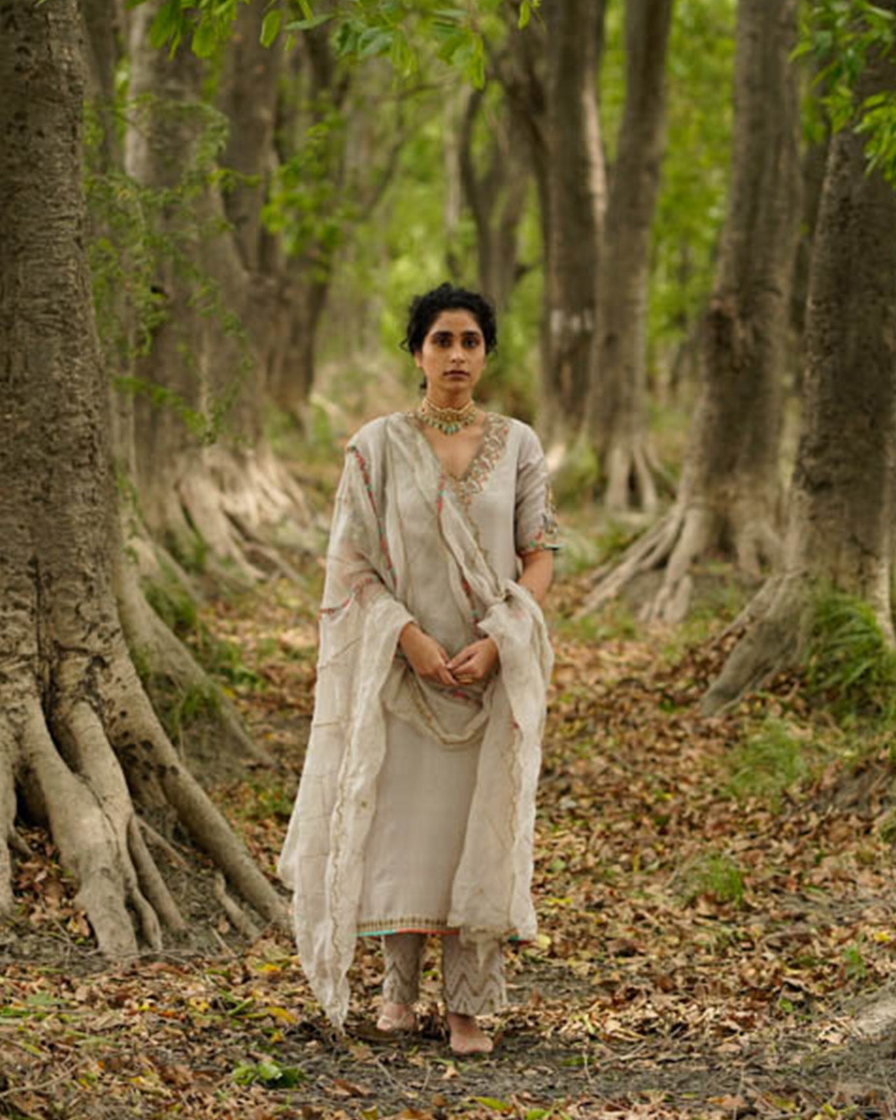 Heeriye Grey A-Line Pocket Kurta Set