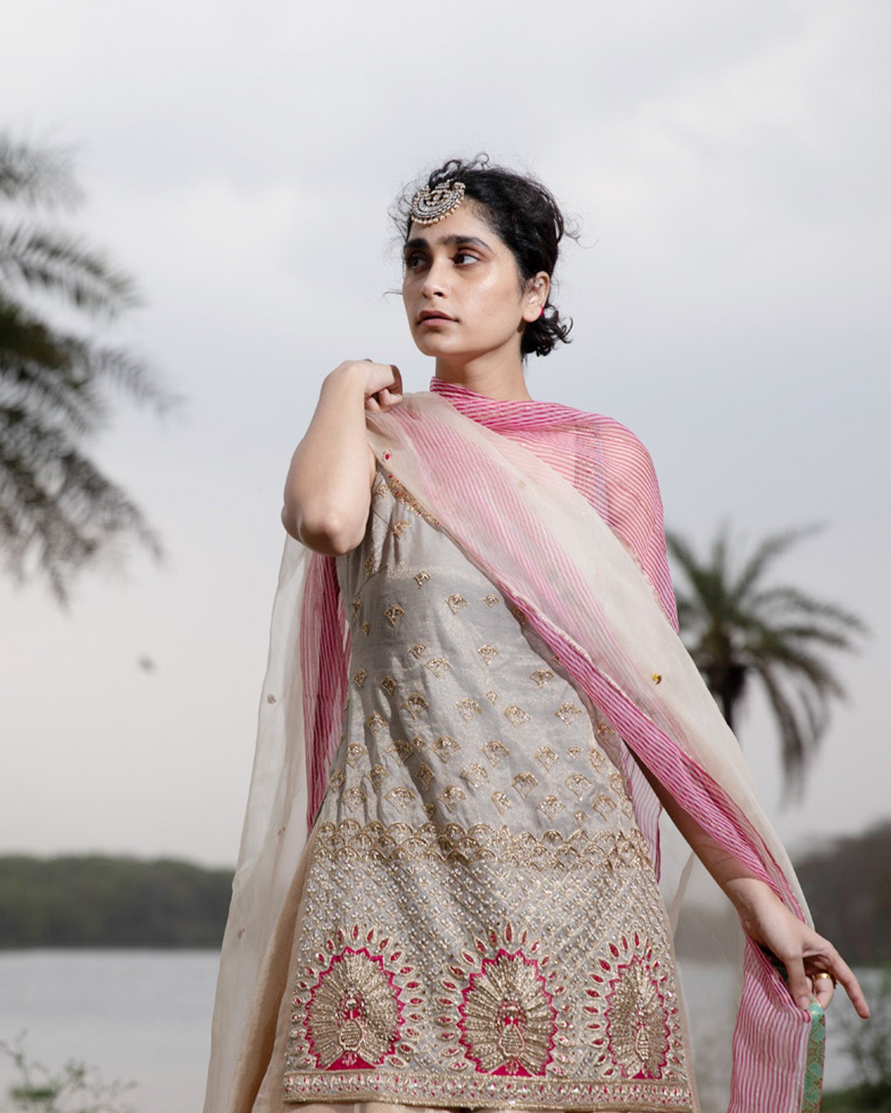 Heeriye Peacock Golden Tissue Lehnga