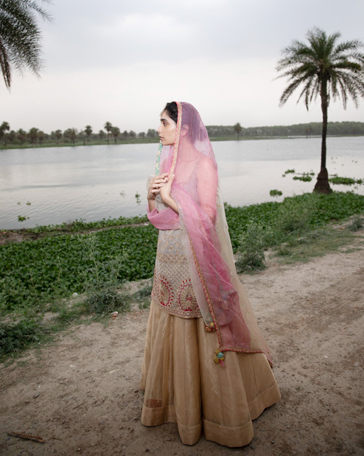 Heeriye Peacock Golden Tissue Lehnga