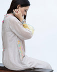 Gulnaaz Grey A-Line Pocket Kurta Set