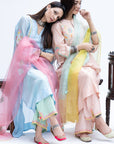 Gulnaaz Pastel Blue Side Puckering Kurta Set