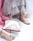 Gulnaaz Grey Organza Saclloped Palazzo