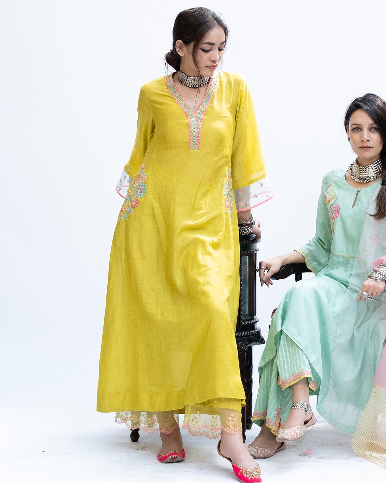 Lime Gulbag Kurta Set