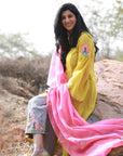 Bagh Yellow Jacket Kurta Set