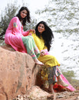 Bagh Yellow Jacket Kurta Set