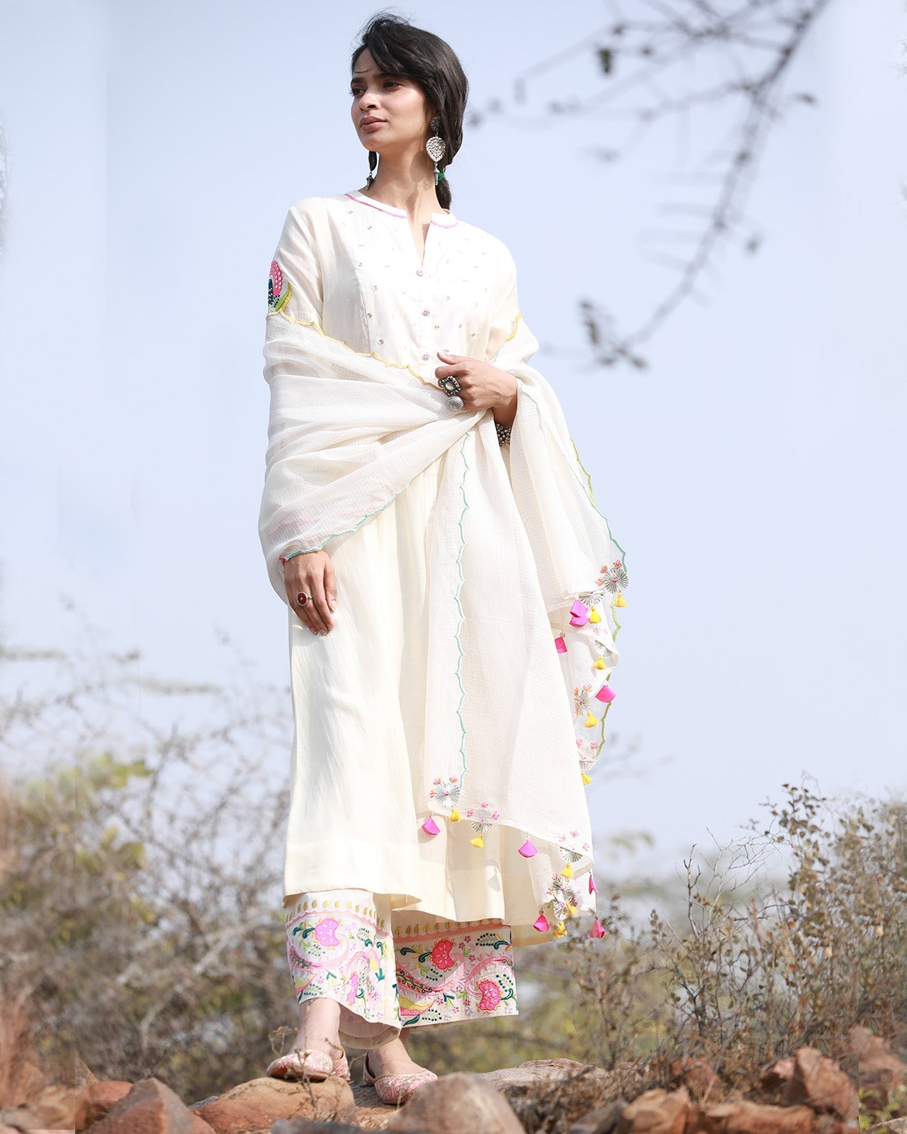Bagh Ivory Jacket Kurta Set