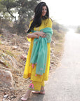 Bagh Yellow Pintuck Kurta Set