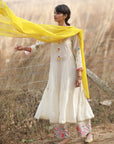 Bagh Ivory Front Panel Puckering Kurta