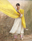 Bagh Ivory Front Panel Puckering Kurta