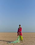 Fushia - B. Lime  A-Line Kurta Set
