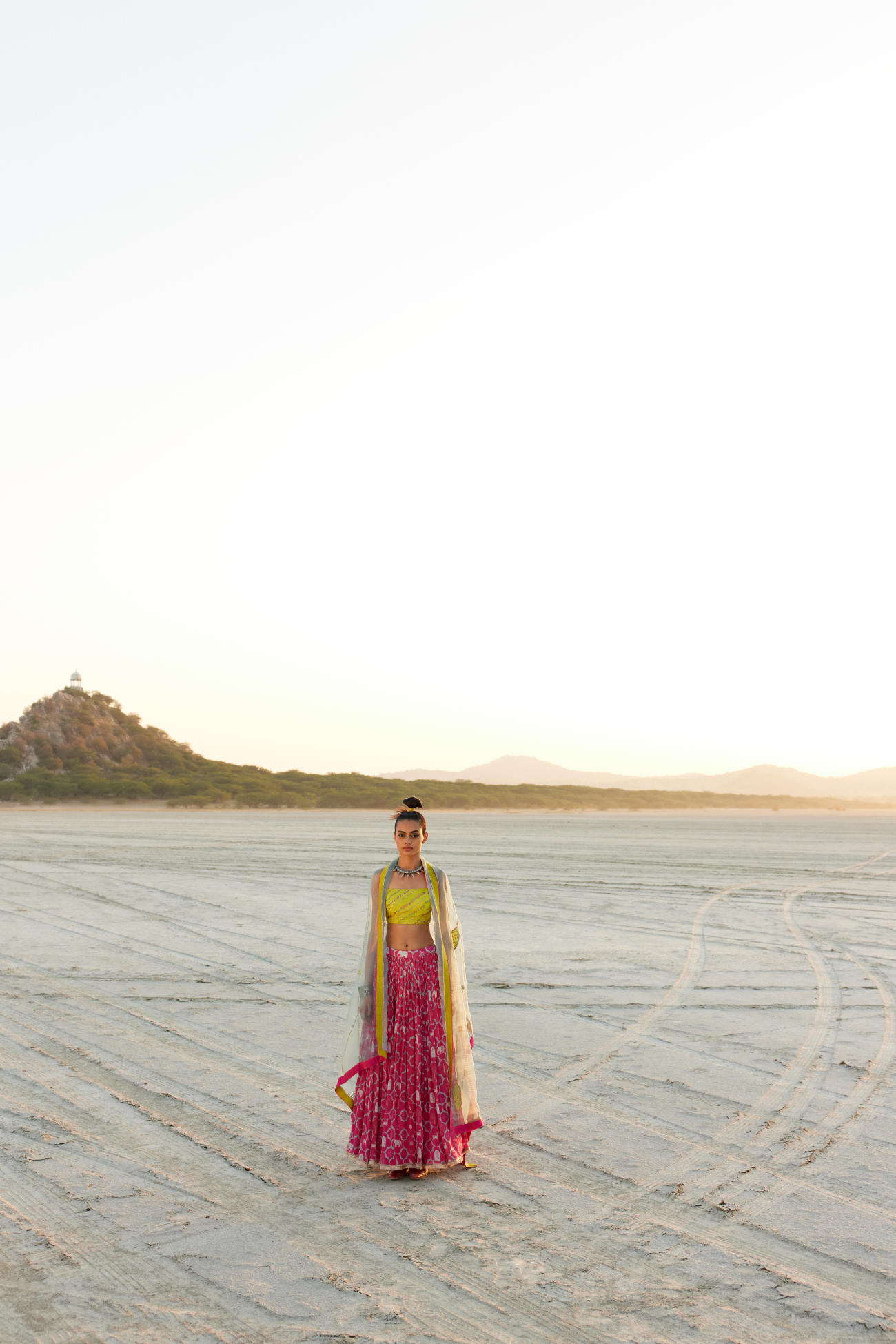 Printed Magenta Lehenga Set