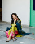 Firdaus Green Scallop Kurta Set
