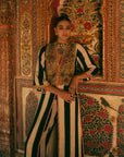 Khel Black And White Yoke Embelished Jacket Kurta Set