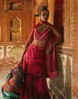 Khel Pink And Red Printed Lehenga