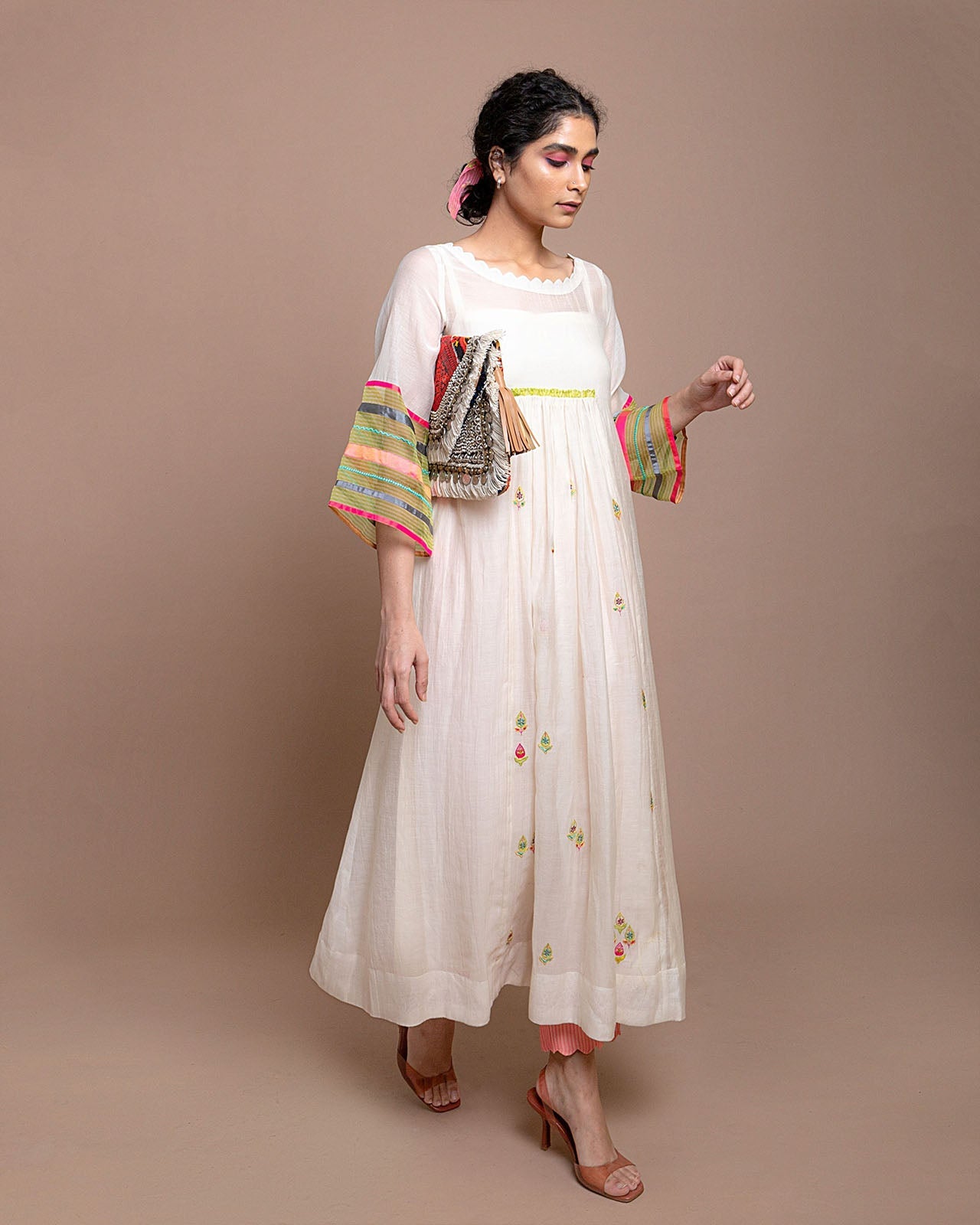 Life in Pink Center Puckering Kurta Set