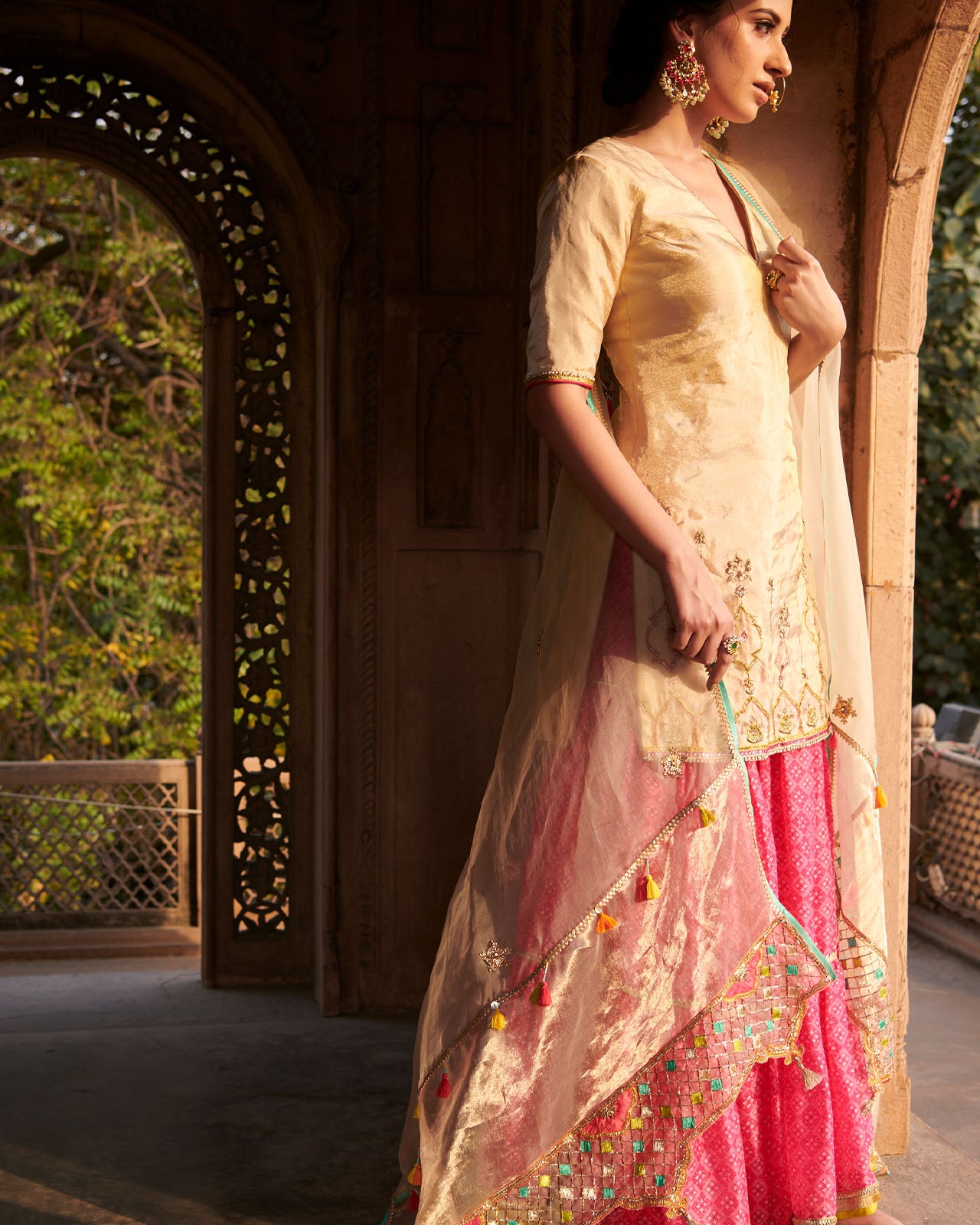 Zahra Ivory Payala Kurta Gharara Set