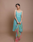 Life in Pink chanderi dress with scarf