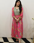 EXCLUSIVE EDIT FARIBA PRINT CHECK YOKE KURTA SET