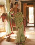 Khel Powder Blue Pearl Sprinkle Tissue Saree