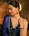 Ananya Panday Velvet Blue Kurta Set