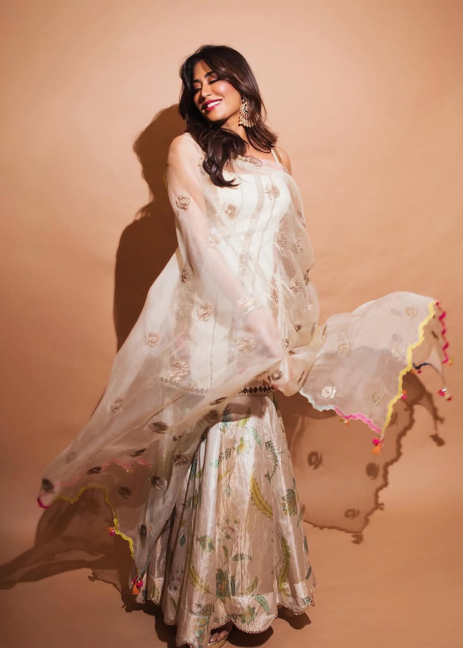 Chitrangda Singh Khel Ivory Gharara Set