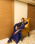 After Hours Purple Embroidered Silk Gharara Set