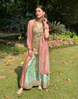 Sanjana Sanghi Sea Green Mirror Sharara Set