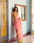 After Hours Nude Pink Organza Saree Set