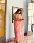 After Hours Nude Pink Organza Saree Set