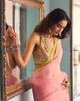 After Hours Nude Pink Organza Saree Set