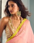 After Hours Nude Pink Organza Saree Set