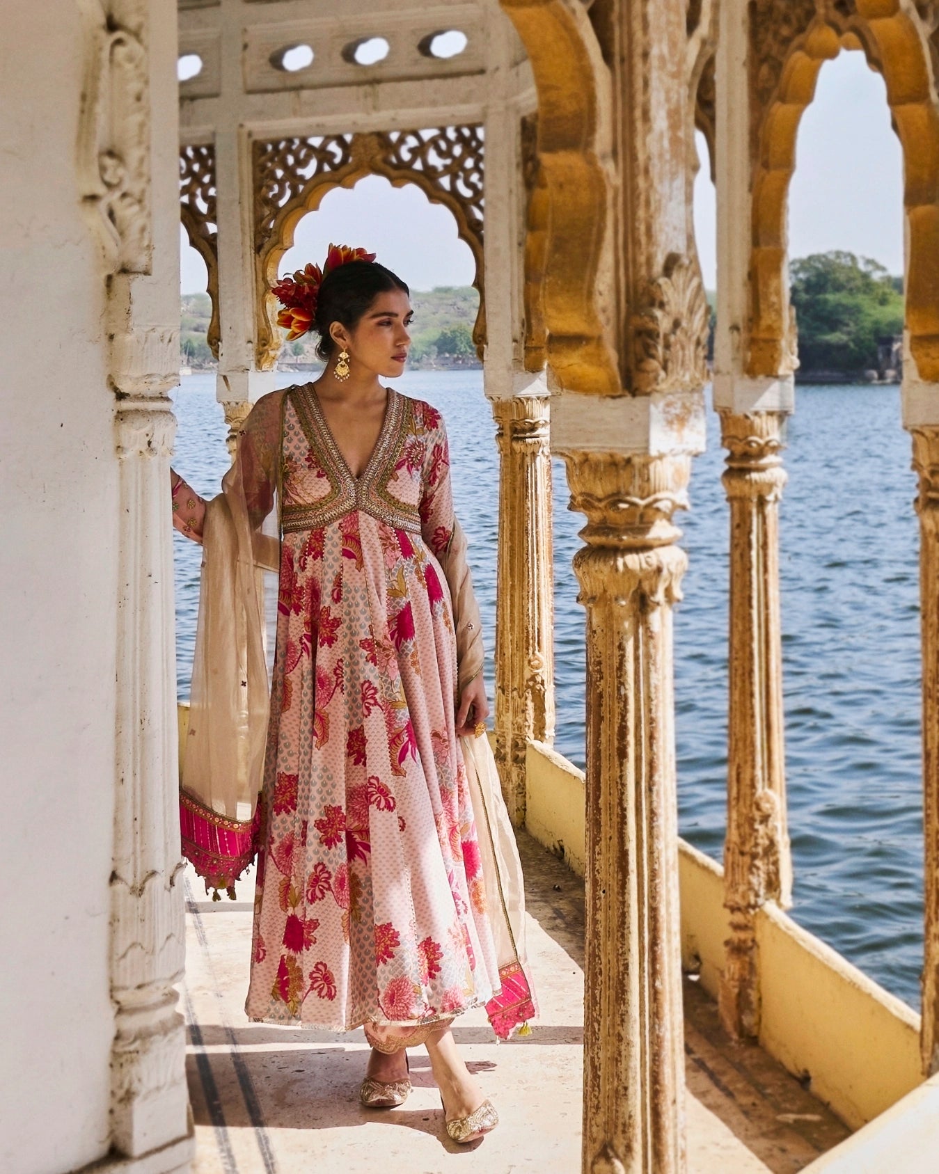Madhuri Dixit Gul Pastel Pink Anarkali Set