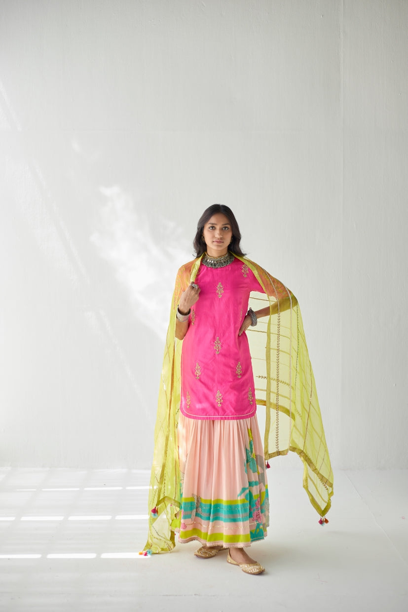 Hot Pink Orchid Gharara Set