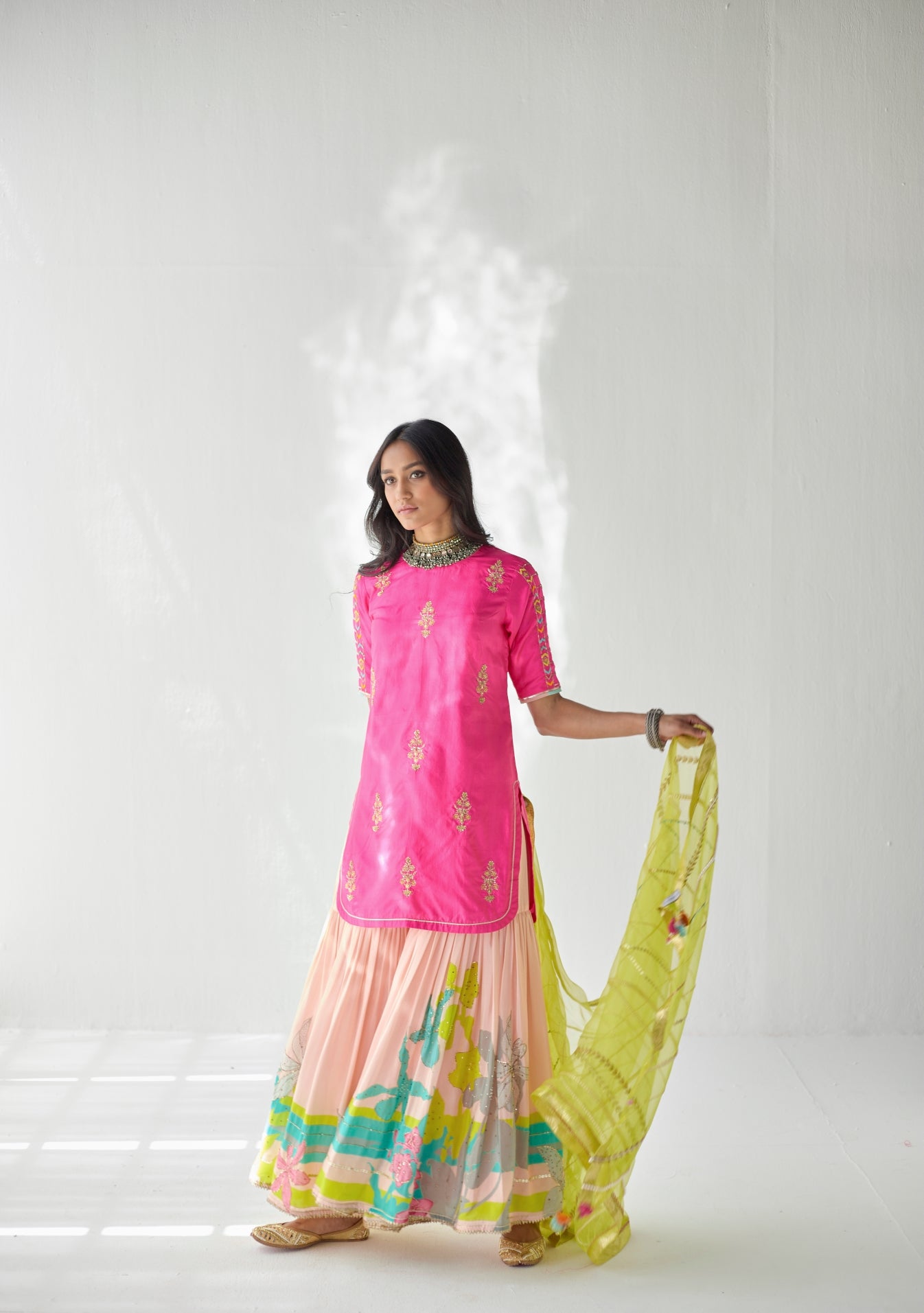Hot Pink Orchid Gharara Set