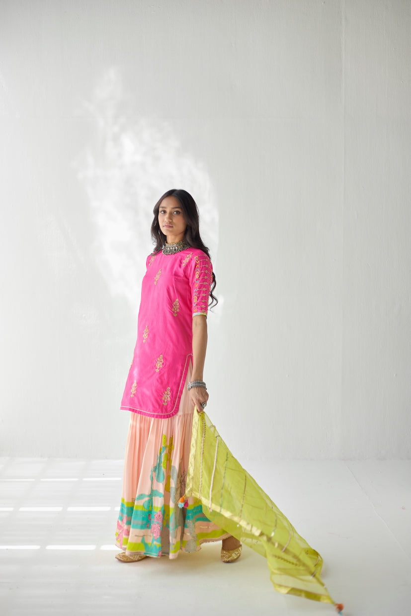 Hot Pink Orchid Gharara Set