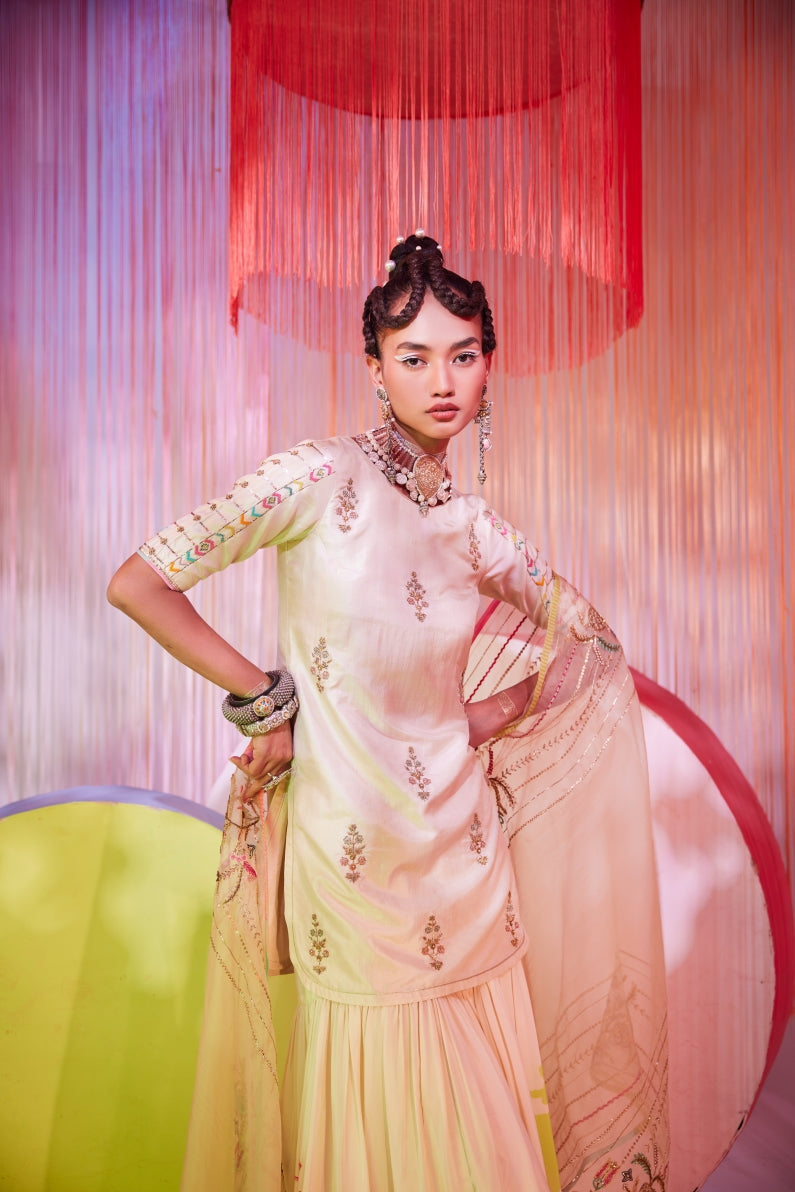 Ivory Orchid Gharara Set
