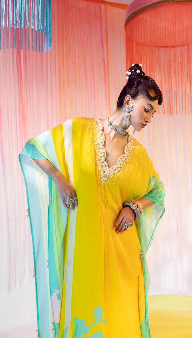Yellow Pearl Kaftan