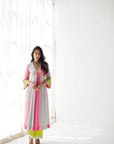 Bright Pink Bell Sleeve Kurta Set