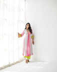 Bright Pink Bell Sleeve Kurta Set